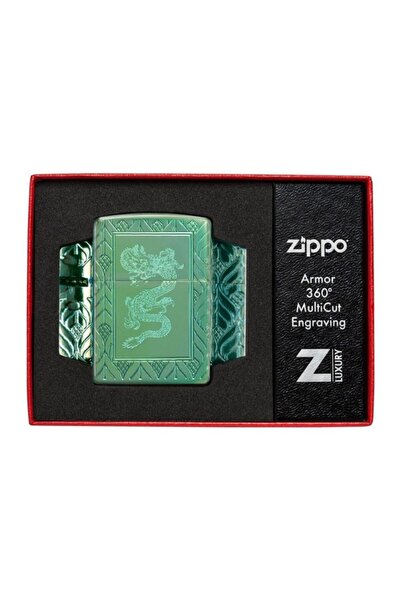 Zippo Unisex Yeşil Armor Hp Green Elegant Dragon Çakmak