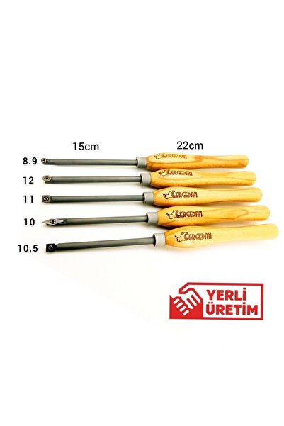 Gergedan Hobi Makina Ahşap Torna Pro-10 5 Li Detay Oyma Bıçak Seti