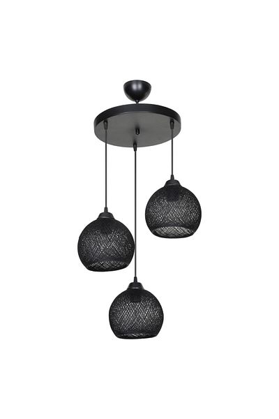 Gloria Black Ball 3-Piece Chandelier Circle Set