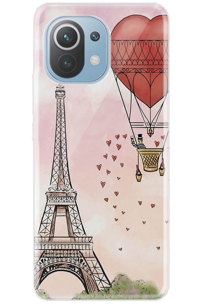 Cekuonline Xiaomi Mi 11 Lite Case Patterned Trend Silicone Cover - Eiffel