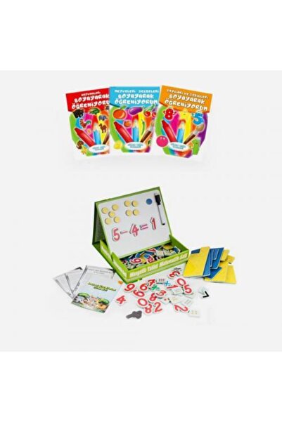 Mashotrend Manyetikli Matematik Yazı Tahtası + 3 Boyama Kitabı - Mıknatıslı Kutulu Tablet - Matematik Seti
