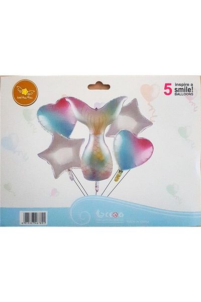 Happyland 5 Pieces Foil Balloon Mermaid Tail Set