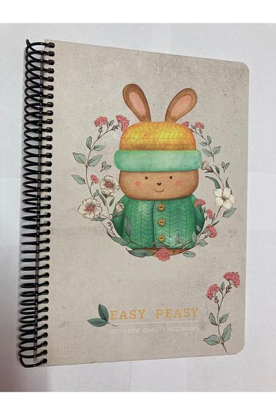 Gıpta غطاء صلب حلزوني من Easy Peasy Notes مقاس 17x24 120 ورقة مربعة