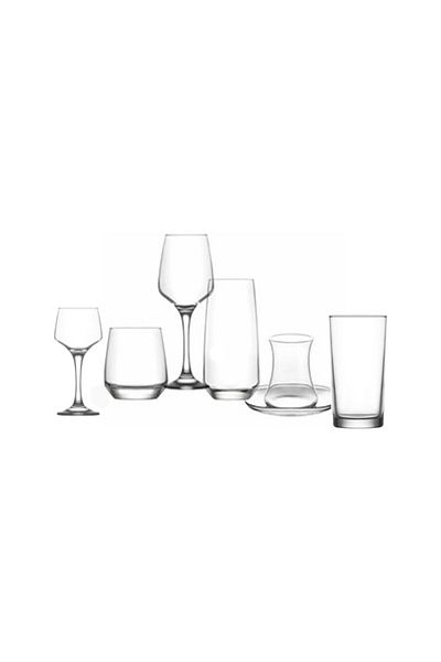 LAV Garnet (Liqueur Glass) 42 Piece Glass Dowry Set