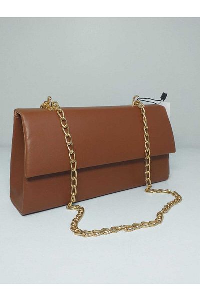 dizaynbag Дамска чанта с верижка в кафяво