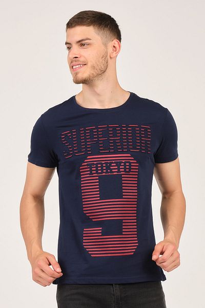 Mascarano 100% Cotton Embossed Printed Crew Neck Men's T-shirt