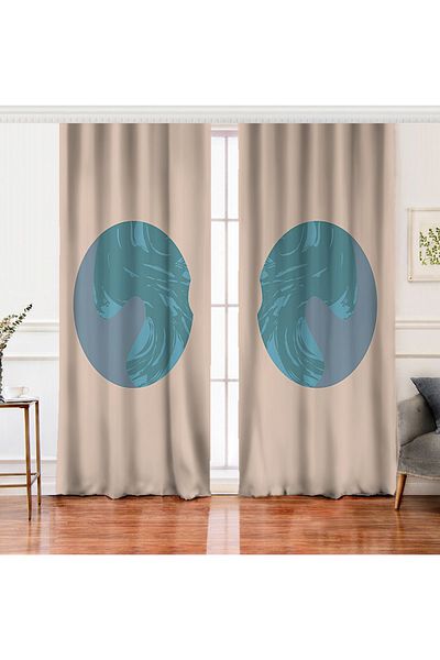 Realhomes Antique Patterned Digital Printed Background Curtain on Double Wing Pastel Backdrop