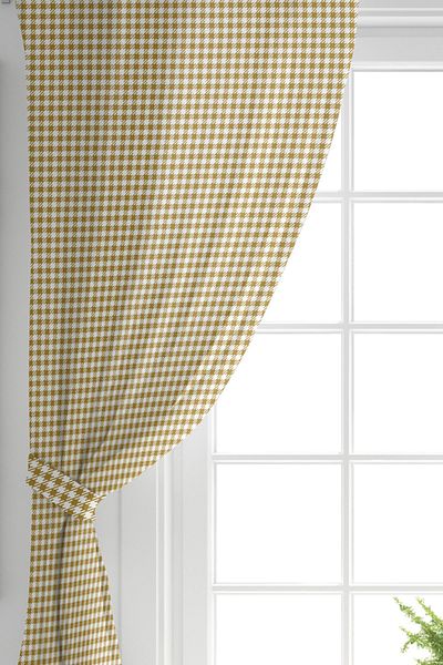Realhomes Digital Printed Background Curtain with Gold Color Geometric Drawing on Double Wing White Backdrop
