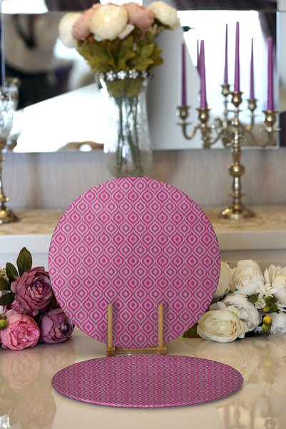 Realhomes 2-dijelni specijalni dizajn fuchsia ikat uzorka, digitalno štampano...