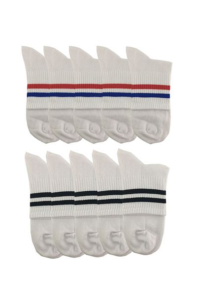 darkzone Unisex 10-Piece White Short Tennis Socks