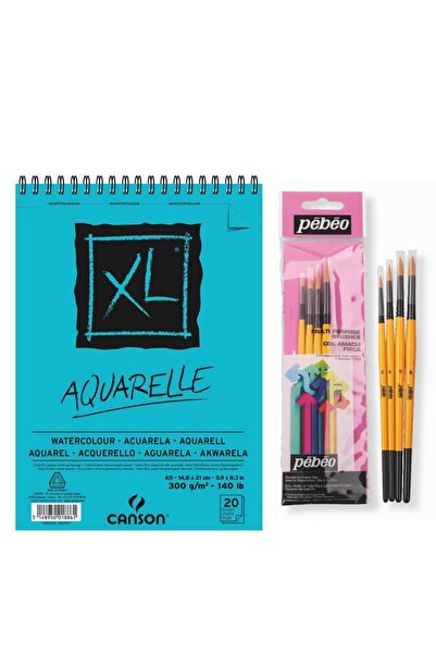 Canson Xl Watercolor Block A5 20 Yp+ Pebeo 4-Piece Brush Set (set 2)