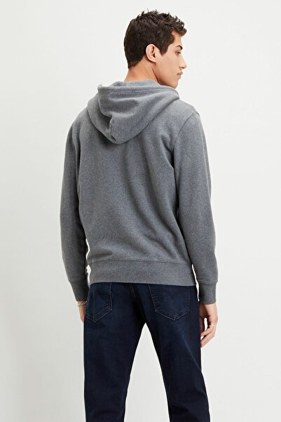 Levi's Pánská nová originální mikina na zip s kapucí, barva charcoal heather grey, model 3458400000
