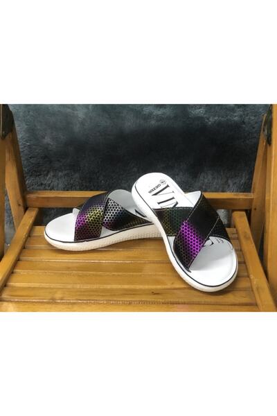 GEZER Πολύχρωμες γυναικείες αθλητικές παντόφλες με σχέδιο κηρήθρας