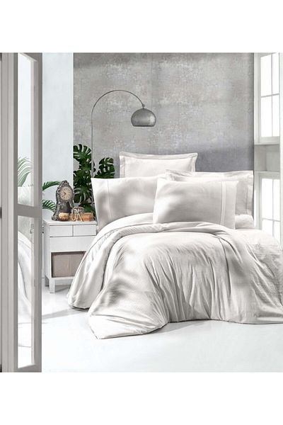 Menderes Home Σετ Παπλωματοθήκη Lanotte Satin Μονό Vlore Grey