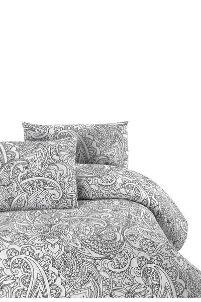 Menderes Home Ranforce Cotton Collection - Διπλό Γκρι Παπλωματοθήκη και Μαξιλαροθήκη Σάλι