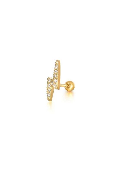 Erer Gümüş Lightning Model Piercing Cartilage Tragus Single Earrings