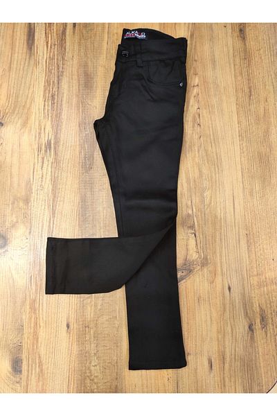 ALKANO Black Satin Girl's Trousers - Lycra