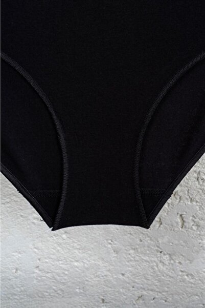 BSM Pachet de 6 chiloți negri din bumbac modal de înaltă calitate, natural, Batokom, cu talie înaltă