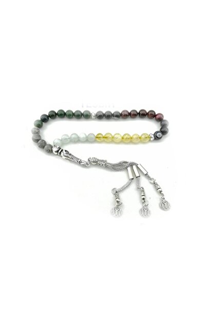 OSMANLI DOĞAL TAŞ Sertifikalı Koç Burcu Tesbih-sitrin Taşı-akuamarin-göz Akik-gri Jasper-lal Taşı-kan Taşı