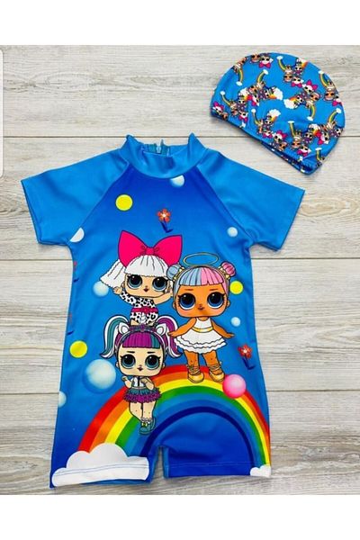 istefani kids LOL BLUE - Costum de baie pentru copii cu mânecă scurtă și cu mâneci scurte