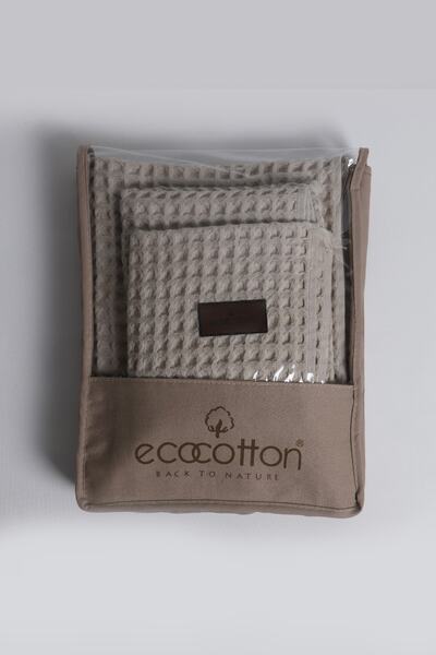 Ecocotton Seren Beige 3-Piece Towel Set