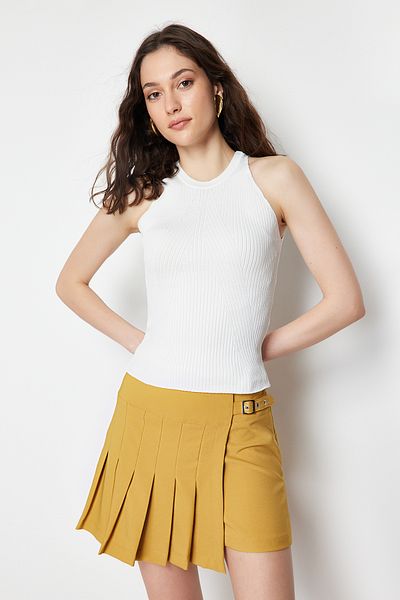 Trendyol Collection Ecru Halter Neck Basic pletená halenka TWOSS24BZ00247