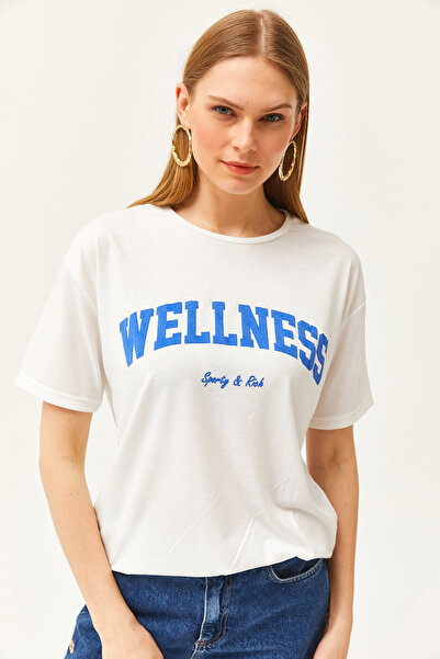 Olalook Γυναικείο T-Shirt εκρού Saks Blue Wellness TSH-19000775