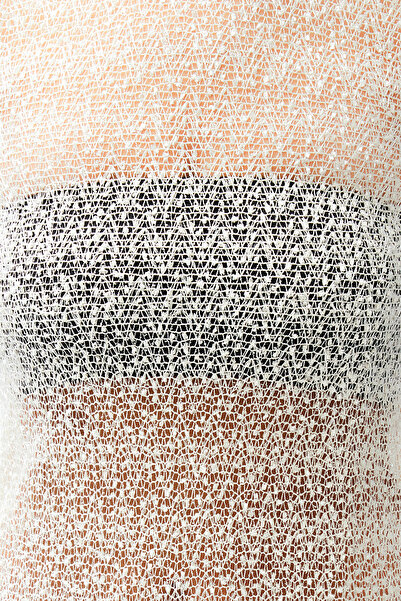 Trendyol Collection Mini Ecru Knitted Beach Dress - TBESS24EL00068