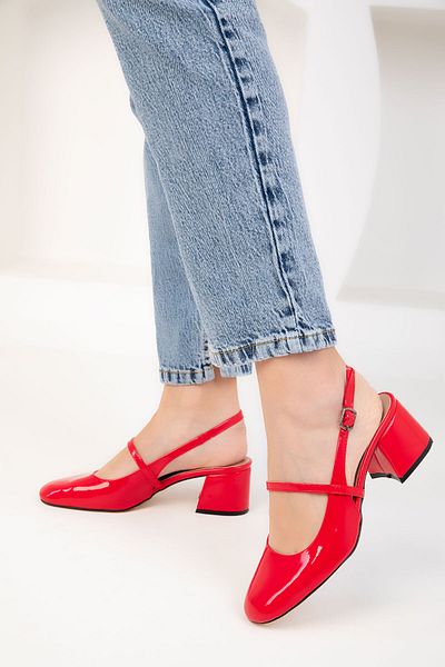 SOHO Rote Lackleder Damenschuhe mit klassischem Absatz 18037