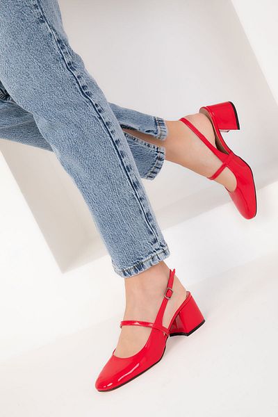 SOHO Rote Lackleder Damenschuhe mit klassischem Absatz 18037