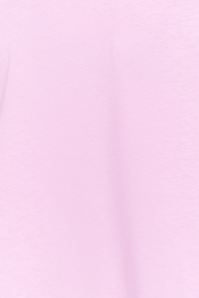 Trendyol Collection Rózsaszín 100% pamut Oversize/Wide Fit V-nyakú kötött póló TWOSS23TS00003