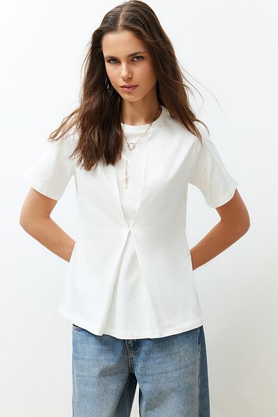 Trendyol Collection Bluză tricotată Ecru TWOSS24BZ00302
