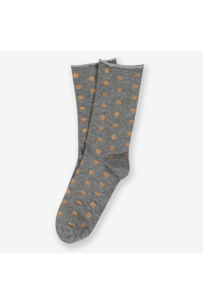 Bolero Roll Top Elasticless Women's Gray Polka Dot Bamboo Socks