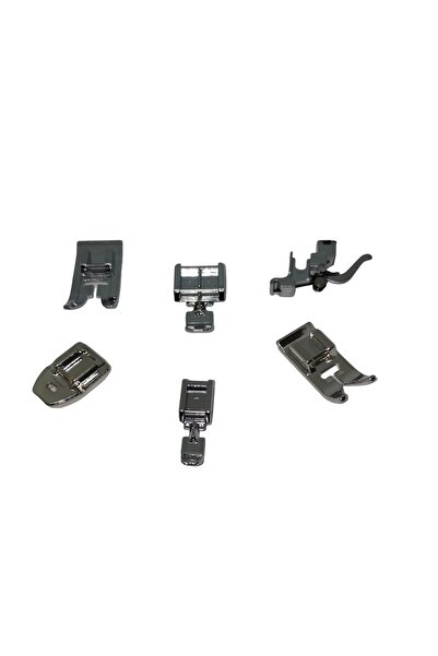 Set Dikiş Makineleri EV TİPİ DİKİŞ MAKİNA BASKI AYAK SETİ(6 ADET)GİZLİ FERMUAR,GENİŞ DAR ZİGZAG AYAK VE TUTUCUSU