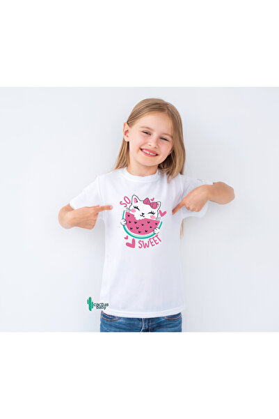 CACTUS COLLECTION SO SWEET mačka DEČJA LETNJA MAJICA SA ŠTAMPOM
