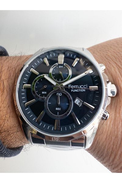 Ferrucci FCF14084FM.01 Ferrucci function with stopwatch active steel men's wristwatch 45mm