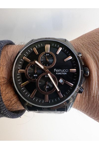 Ferrucci FCF14084FM.04 Ferrucci function with stopwatch active steel men's wristwatch 45mm