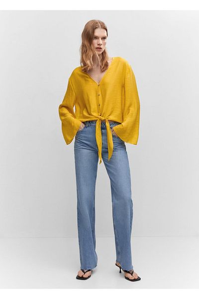 MANGO Woman Μπλούζα με μανίκια καμπάνα