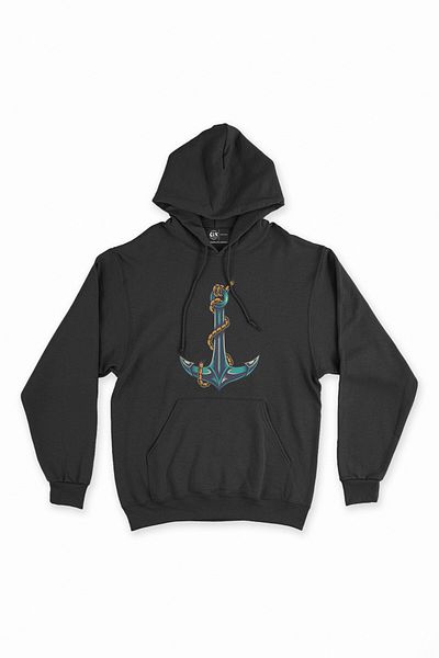 Cix Φούτερ με μαύρη κουκούλα Sailor Anchor Hoodie