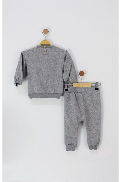 TRENDİMİZBİR Our Trend is a Unicorn Sweet Dreams Printed Baby Set - Gray
