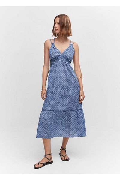 MANGO Woman Rochie evazată cu model