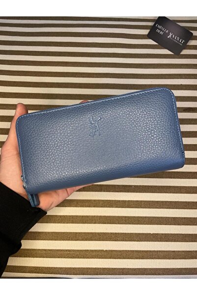 SANAT LEATHER SL-2155 çift fermuarlı 16 adet kart giriş bölmeli hakiki deri UNİSEX cüzdan