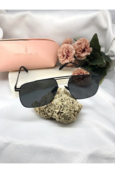 Di Caprio Gamo Rectangle Silver Black Women's Sunglasses