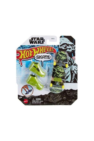 HOT WHEELS لوح تزلج على شكل إصبع وأحذية Yoda Hnl82