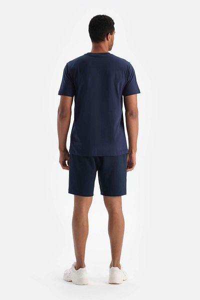 Dagi Tricou din bumbac cu imprimeu soare bleumarin pentru bărbați