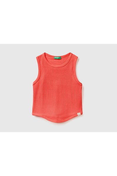 United Colors of Benetton Kız Çocuk Pembe Fitilli Crop Atlet