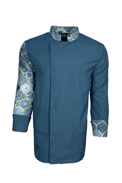 isinigiy Füme Kolu Desenli Chef Ceketi