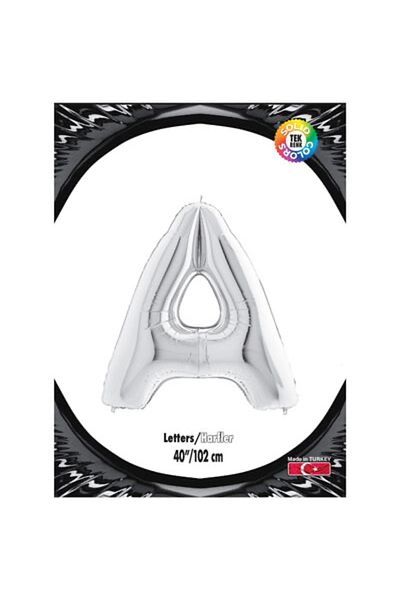 Kikajoy 102 cm Silver Foil Balloon - Letter A
