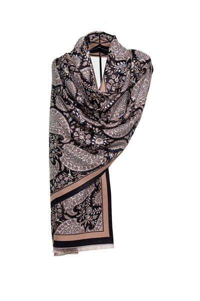 MAWLANA CASHMERE & SILK MODAL CASHMERE JACQUARD SHAL (LEADED)