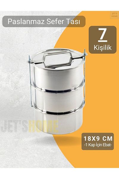 Jet's Home 3-Piece Expiry Bowl 18x9 cm Food Carrying Container Stainless Steel No:4